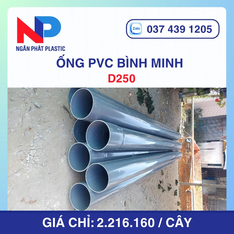 Ống Nhựa uPVC D250 Bình Minh